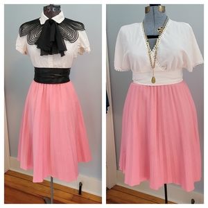 Vintage Pink Pleated Skirt
